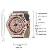 Conspicious Bling Leather Watch