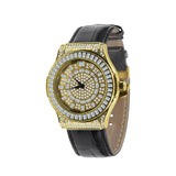 Conspicious Bling Leather Watch