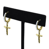 Crucifixus Silver Earrings