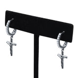 Crucifixus Silver Earrings