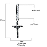 Crucifixus Silver Earrings