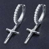 Crucifixus Silver Earrings