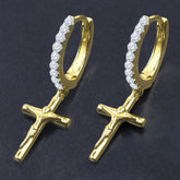 Crucifixus Silver Earrings