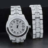 Oyster Crystal Stones Watch Set