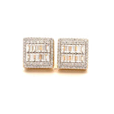 Cadenza 925 CZ Gold Earrings