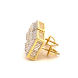 Cadenza 925 CZ Gold Earrings