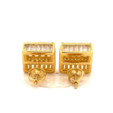 Cadenza 925 CZ Gold Earrings