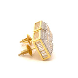 Cadenza 925 CZ Gold Earrings