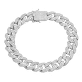 Alamode Sterling Silver Cuban Bracelet