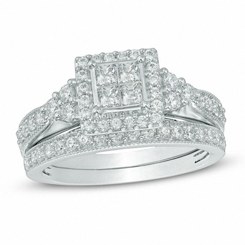 Princess-Cut Quad Diamond Promise Ring 1/4 ct tw 10K White Gold | Kay