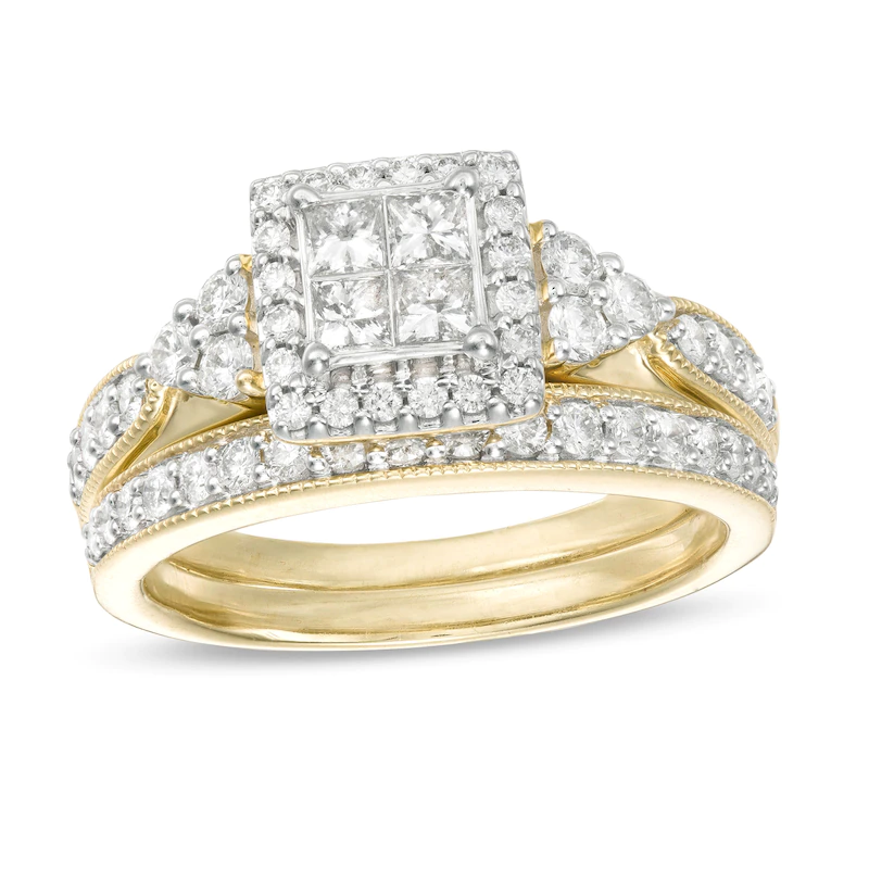 Quad princess 2025 cut engagement rings